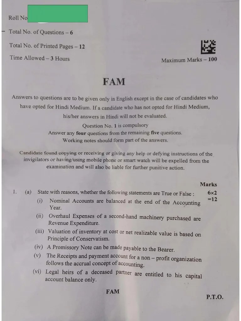CA Foundation Accounts QP For Sept 2024 Castudynotes Com 1 | PDF