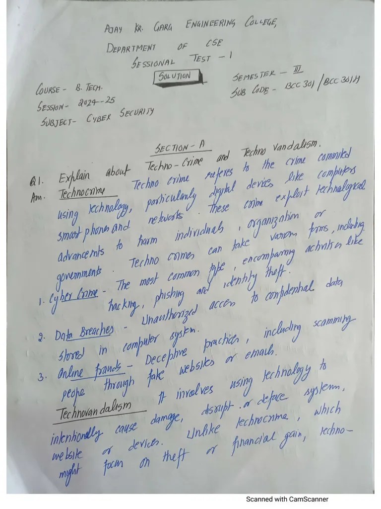 Cyber Security ST1 Solution(3) | PDF