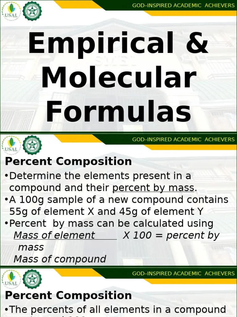 Empirical Molecular Formulas | PDF | Mole (Unit) | Molecules
