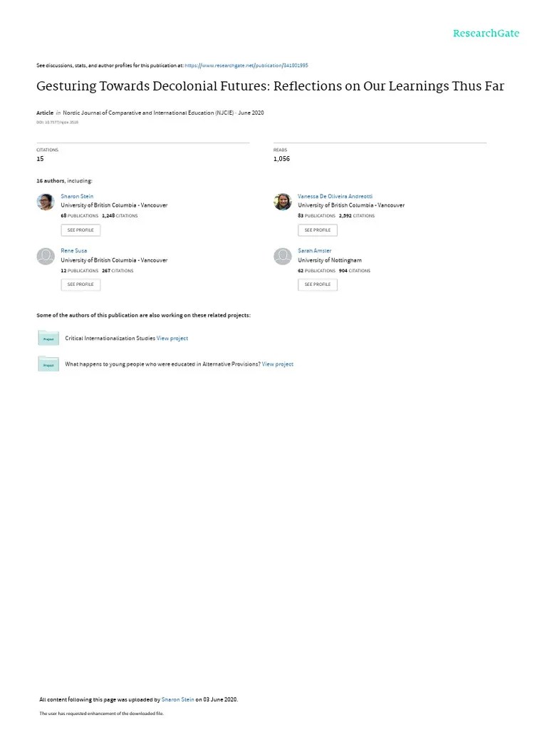Our Learnings So Far Gesturing Towards Decolonial Futures | PDF ...