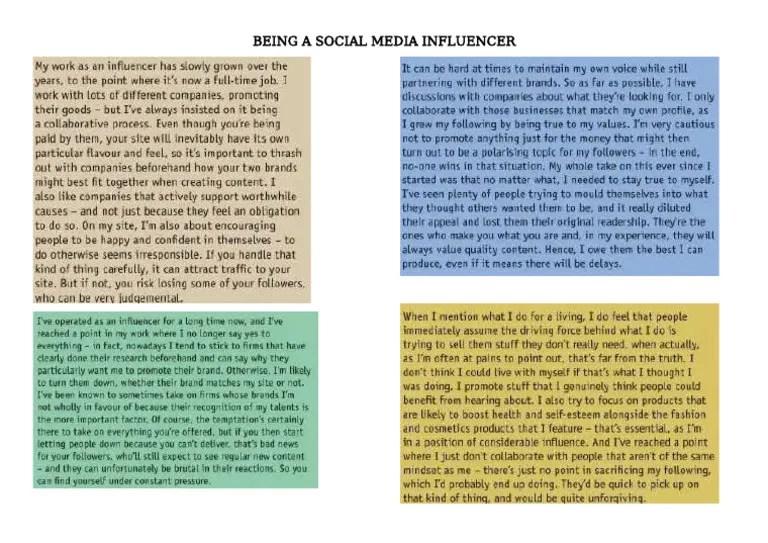 Being A Social Media Influencer | PDF