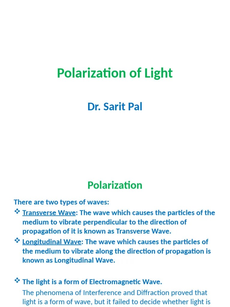 Polarization Of Light | PDF | Polarization (Waves) | Waves