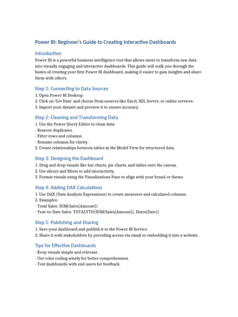 Power BI Beginners Guide | PDF