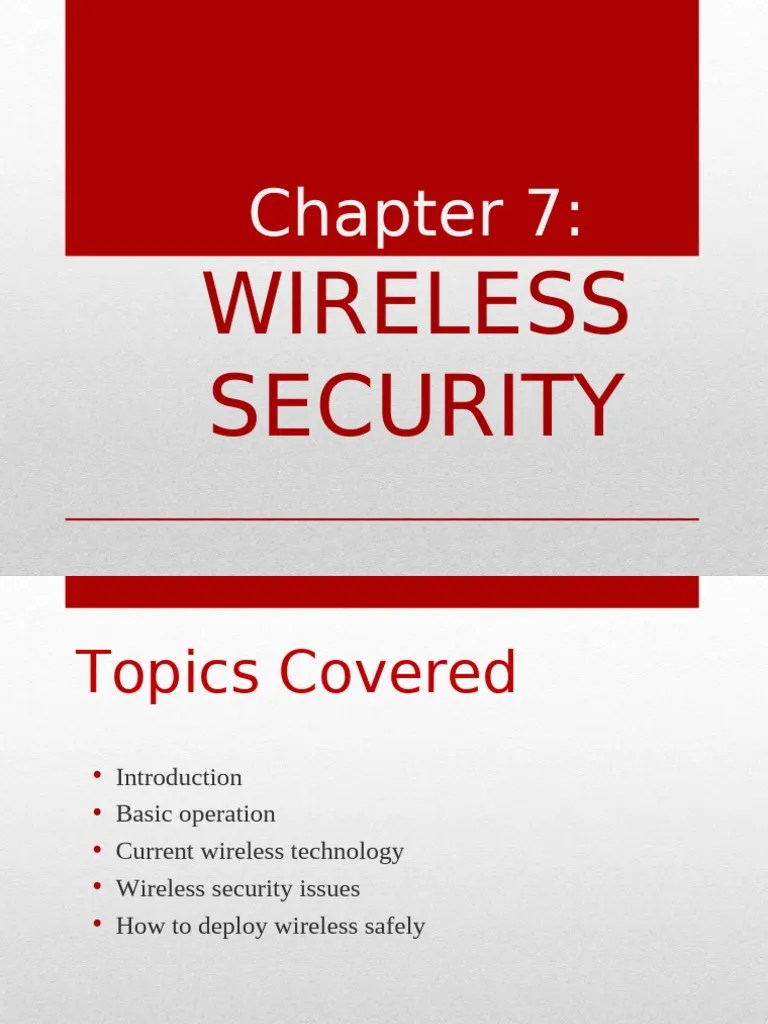 Chapter7_Wireless_Security | PDF | Wireless Lan | Ieee 802.11