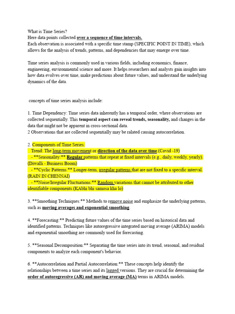 Time Series Analysis | PDF | Autoregressive Integrated Moving Average ...