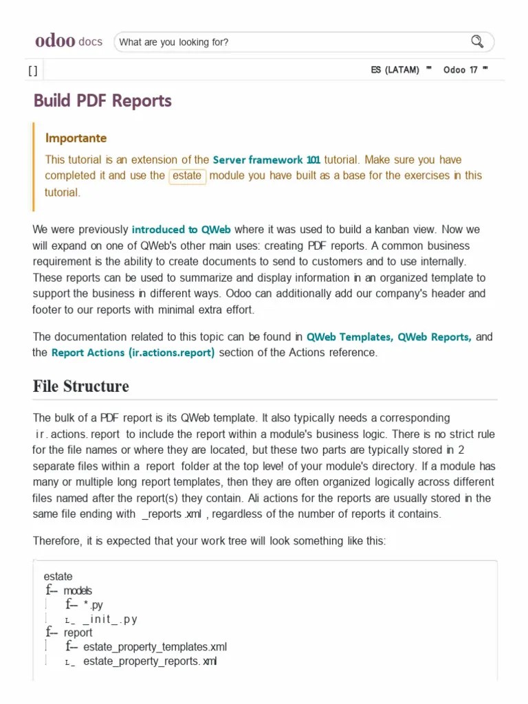 REportes En Odoo - Qweb OJO | PDF | World Wide Web | Internet & Web