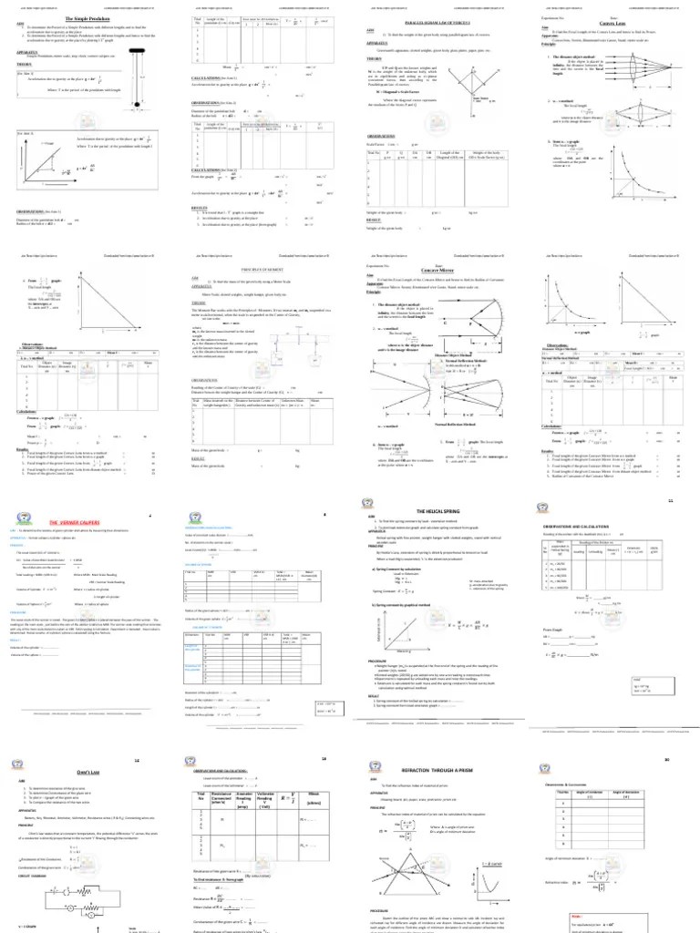 Physics Micro Notes | PDF | Pendulum | Weight