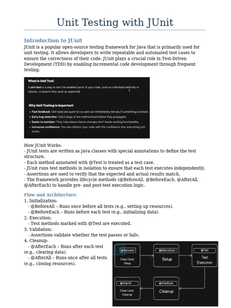 JUnit_Documentation | PDF | Unit Testing | Integer (Computer Science)