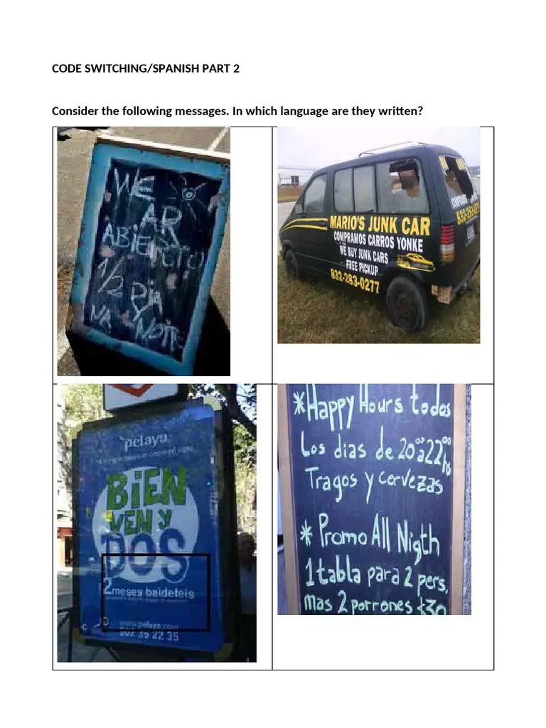 CODE SWITCHING | PDF | English Language | Adverb