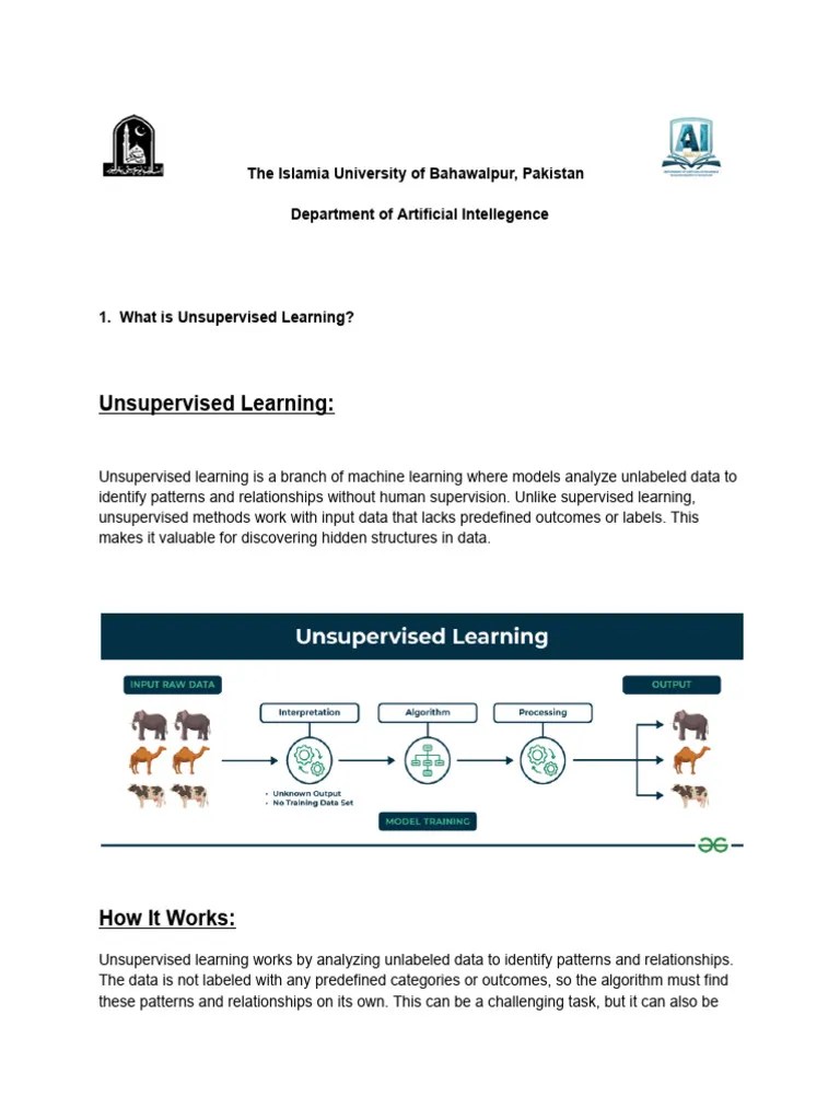 Unsupervised Learning Pdf Cluster Analysis Machine Learning