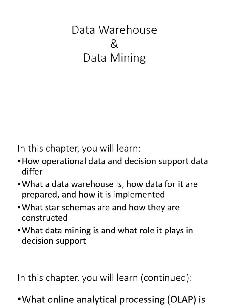 The Data Warehouse And Data Mining | PDF | Data Warehouse | Databases