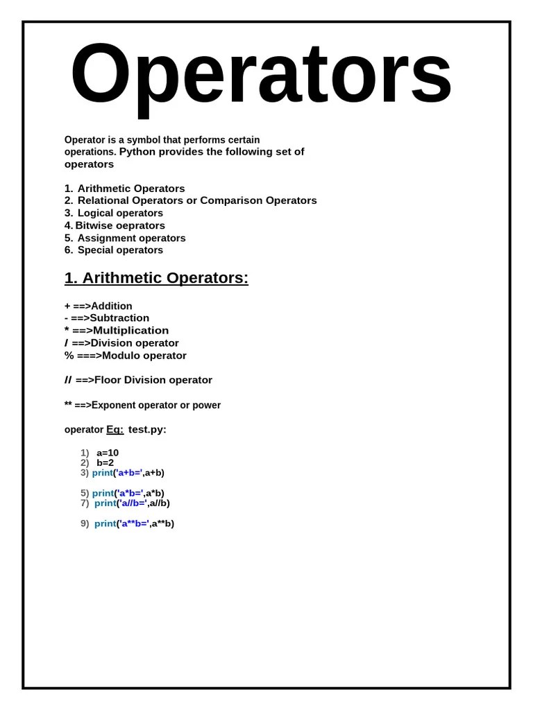 6. Operators | PDF | Computer Programming | Software Engineering