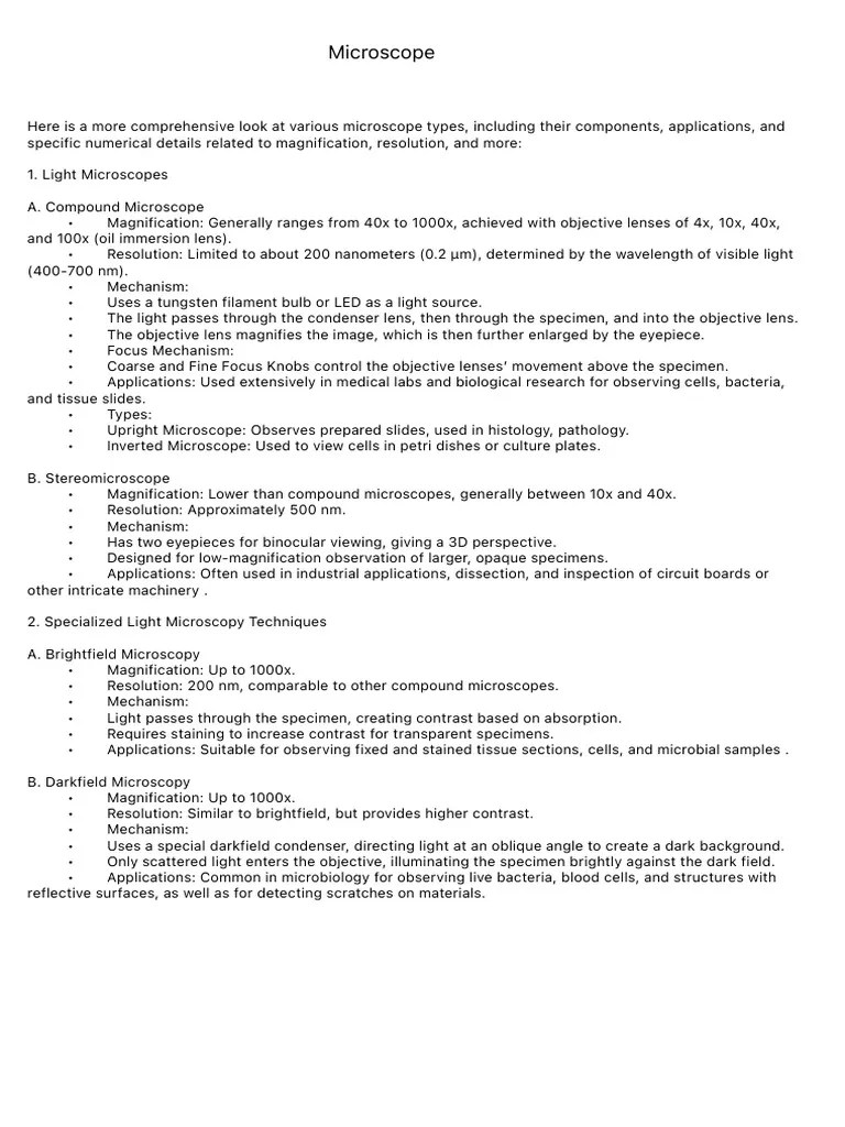 MICROSCOPE | PDF | Scientific Techniques | Electromagnetic Radiation