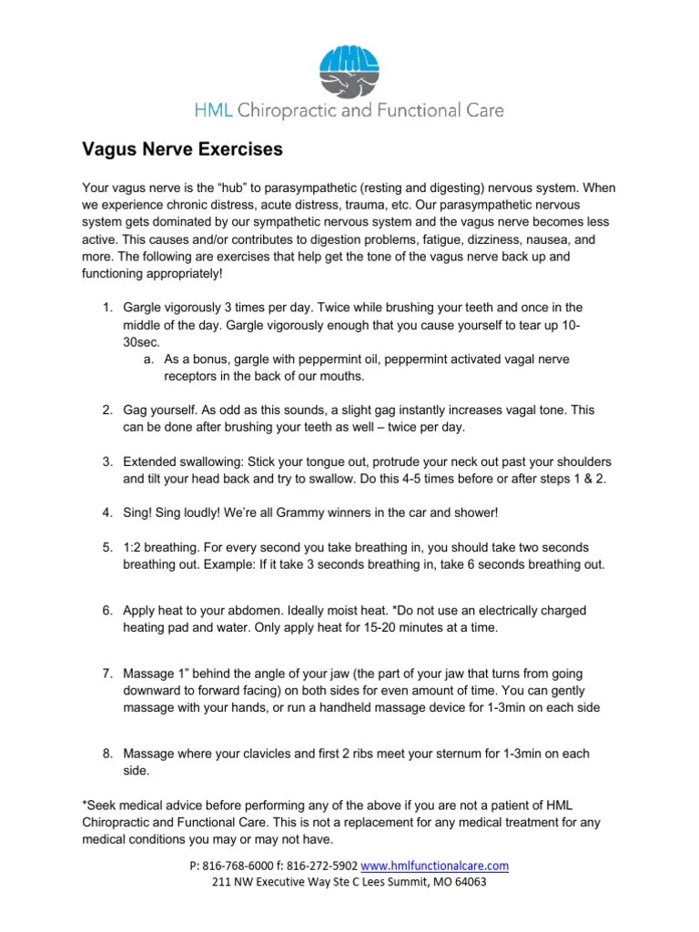 Vagus Nerve Exercises | PDF