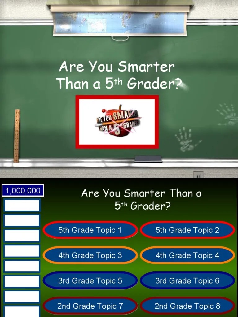 Are You Smarter Than A 5th Grader Blank Template | PDF