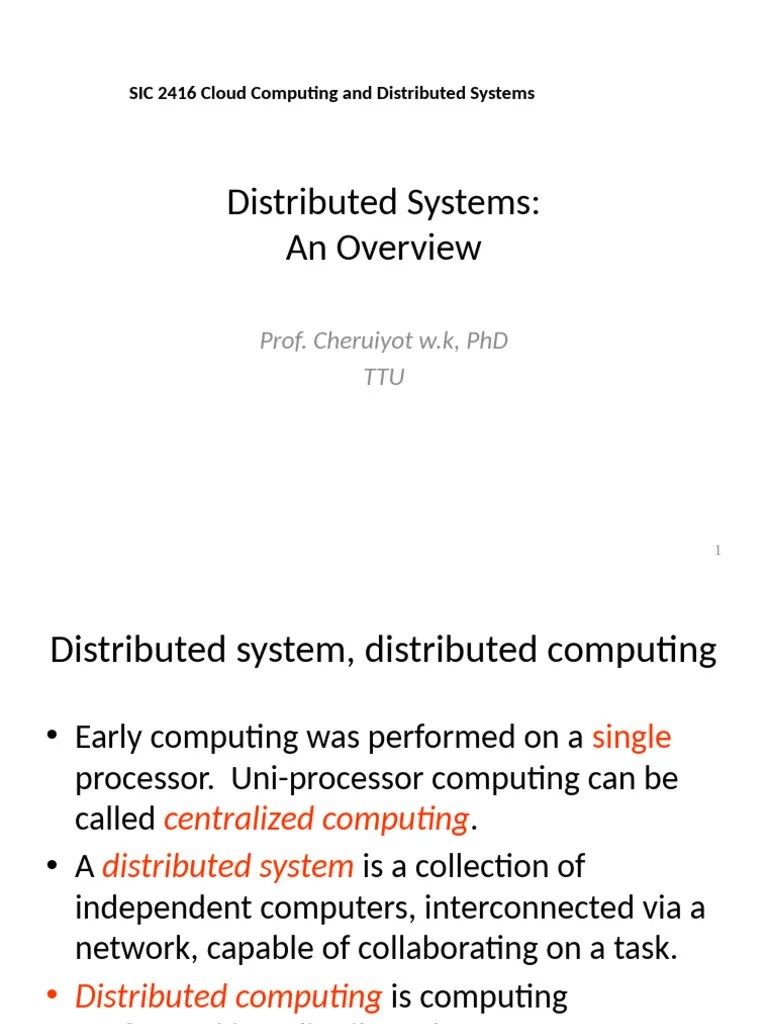 Lecture 2 On Distributed Systems | PDF | Server (Computing) | Client ...