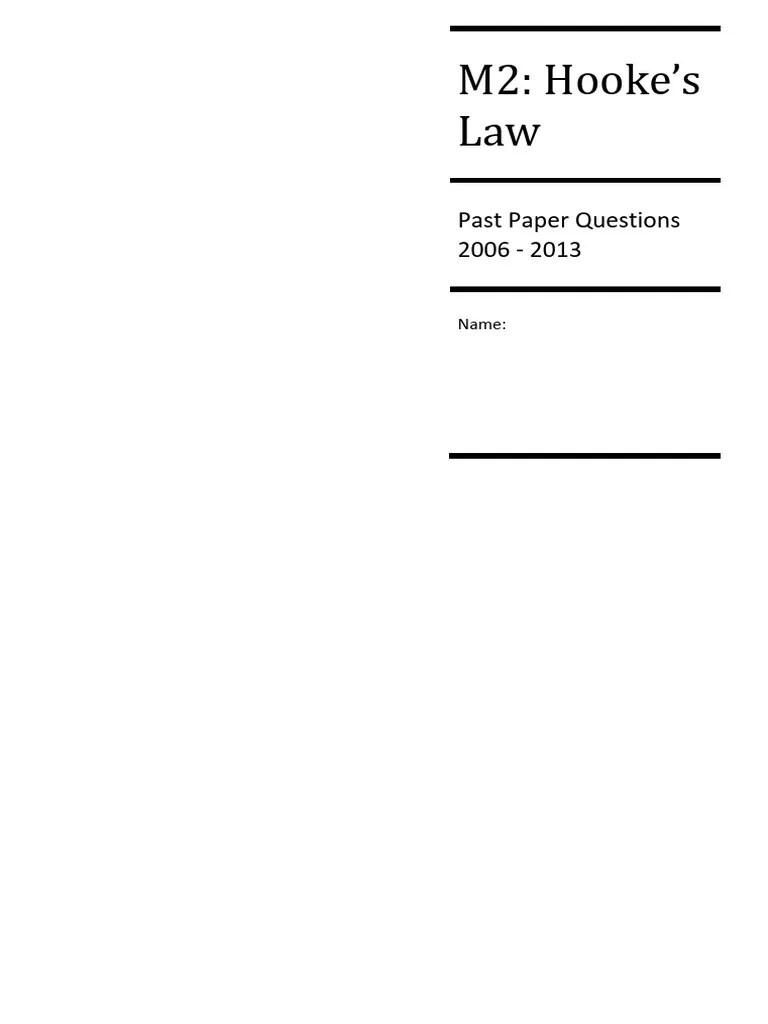 Exam Questions M2 Hookes Law | PDF