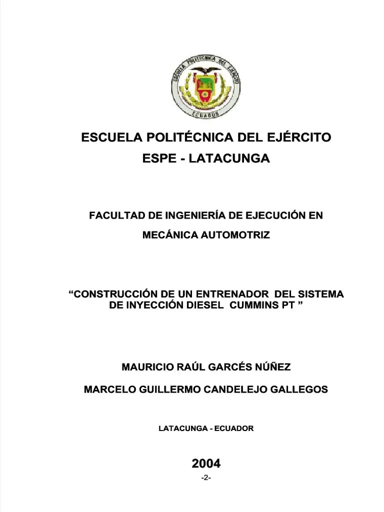 PDF Sistema De Combustible Diesel Cummins PT - Compress | PDF | Inyección De Combustible ...