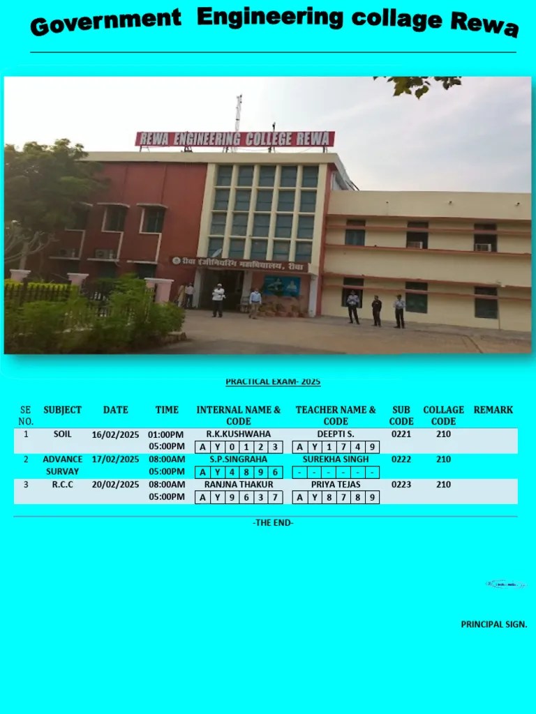 Time Table 2025 Practical Pdf