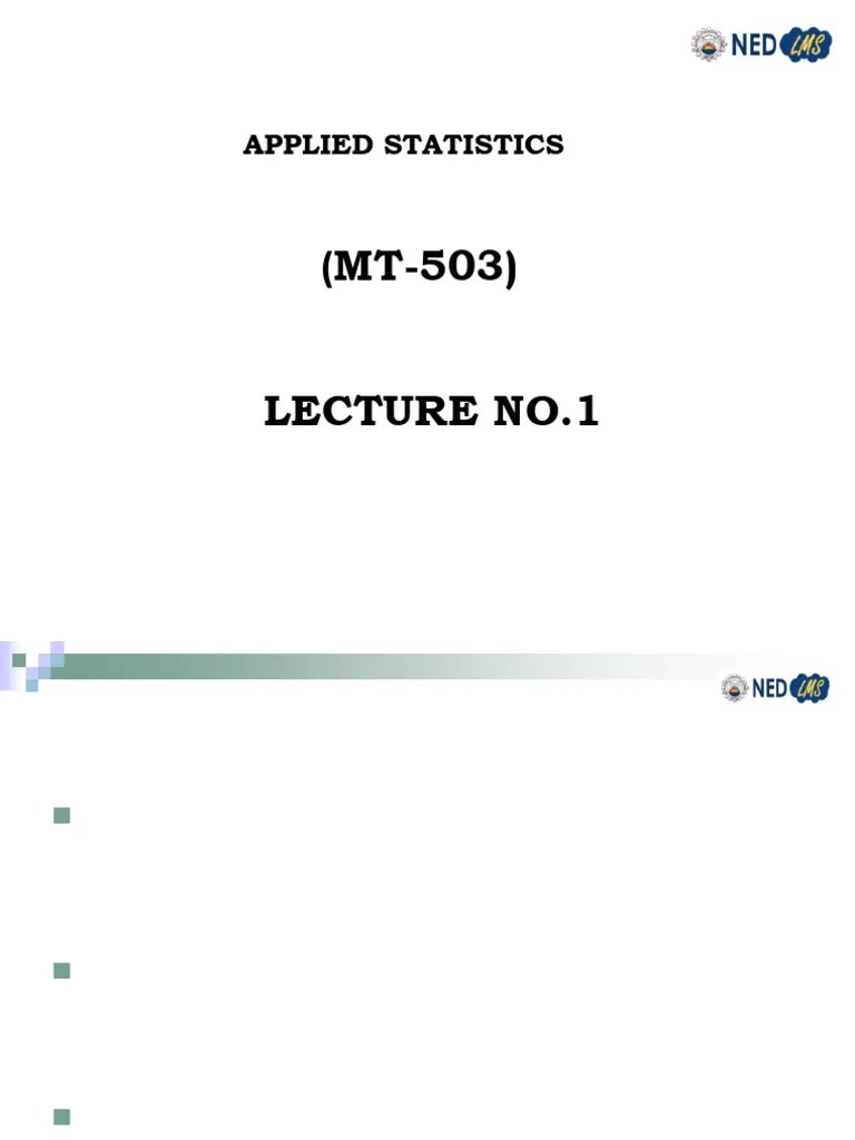 Lecture#1 | PDF | Probability Distribution | Random Variable