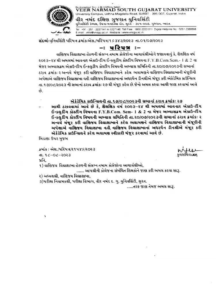 BCom Sem 1 2 Major Accounting Syllabus | PDF