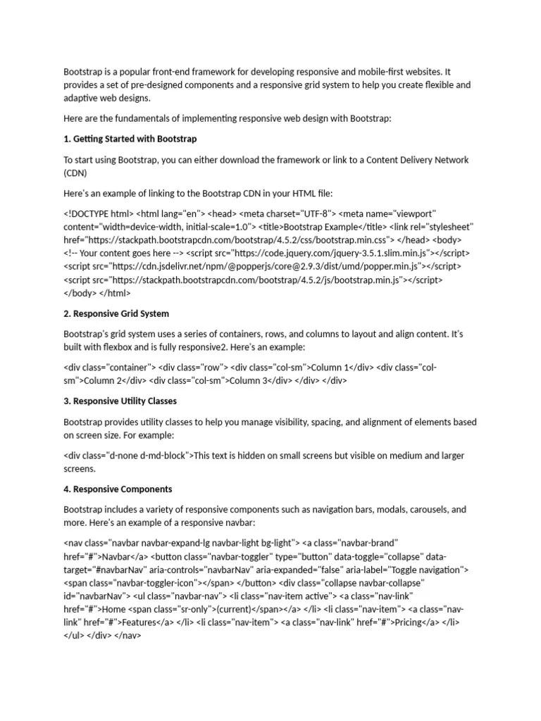 Bootstrap (1) | PDF | Bootstrap (Front End Framework) | Page Layout