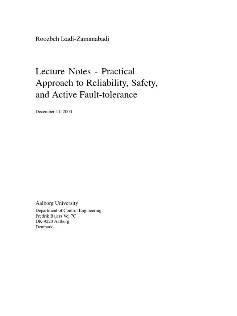 Reliability Engineering Notes | PDF | Reliability Engineering | Fault Tolerance