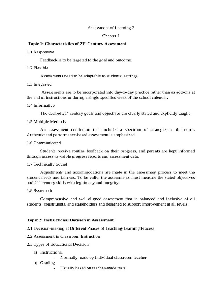 Assessment Of Learning 2 | PDF