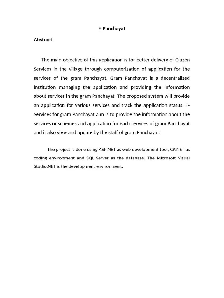 8 Abstract Panchayath | PDF