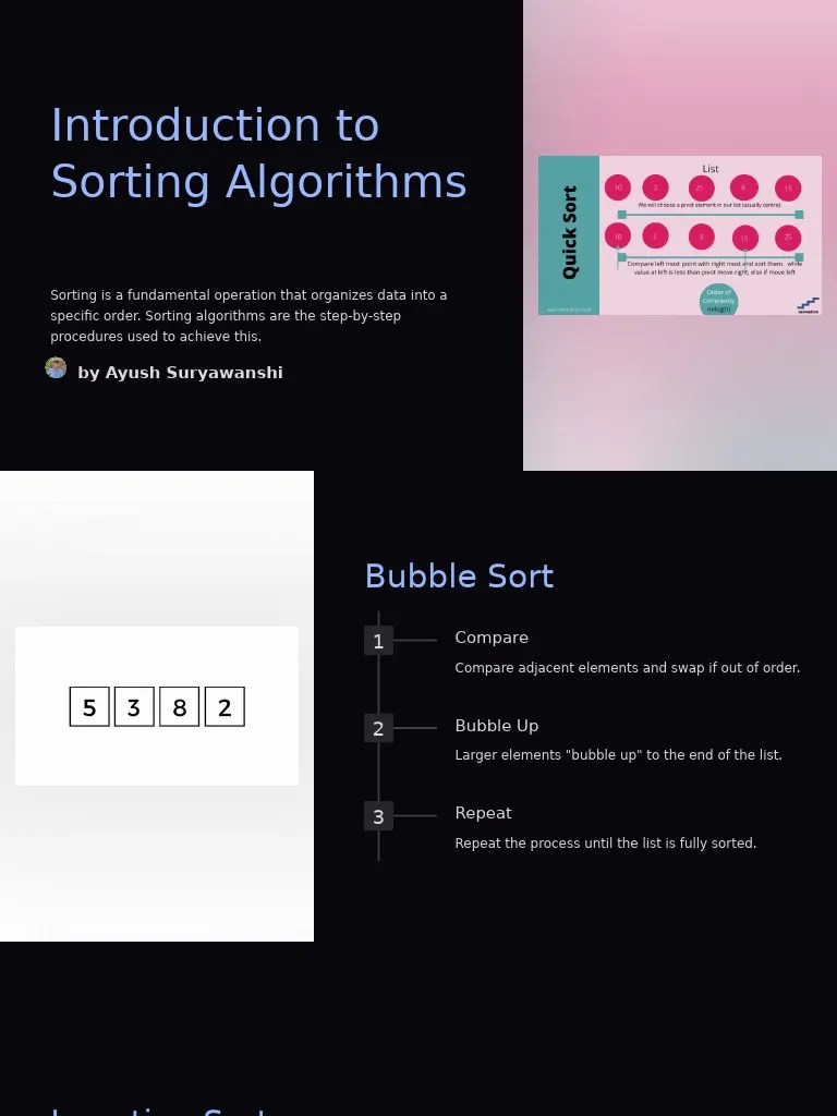 Introduction To Sorting Algorithms | PDF