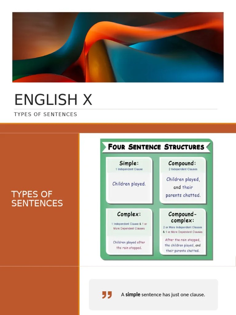 Types Of Sentences | PDF | Clause | Sentence (Linguistics)