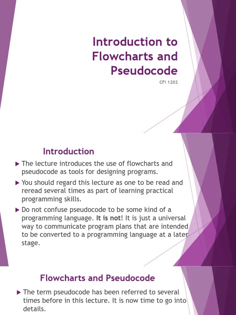 3b - Introduction To Flowcharts And Pseudocode | PDF | Computer ...