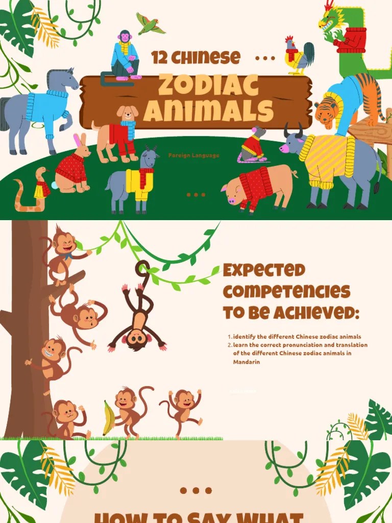12 Chinese Zodiac Animals In Mandarin | PDF