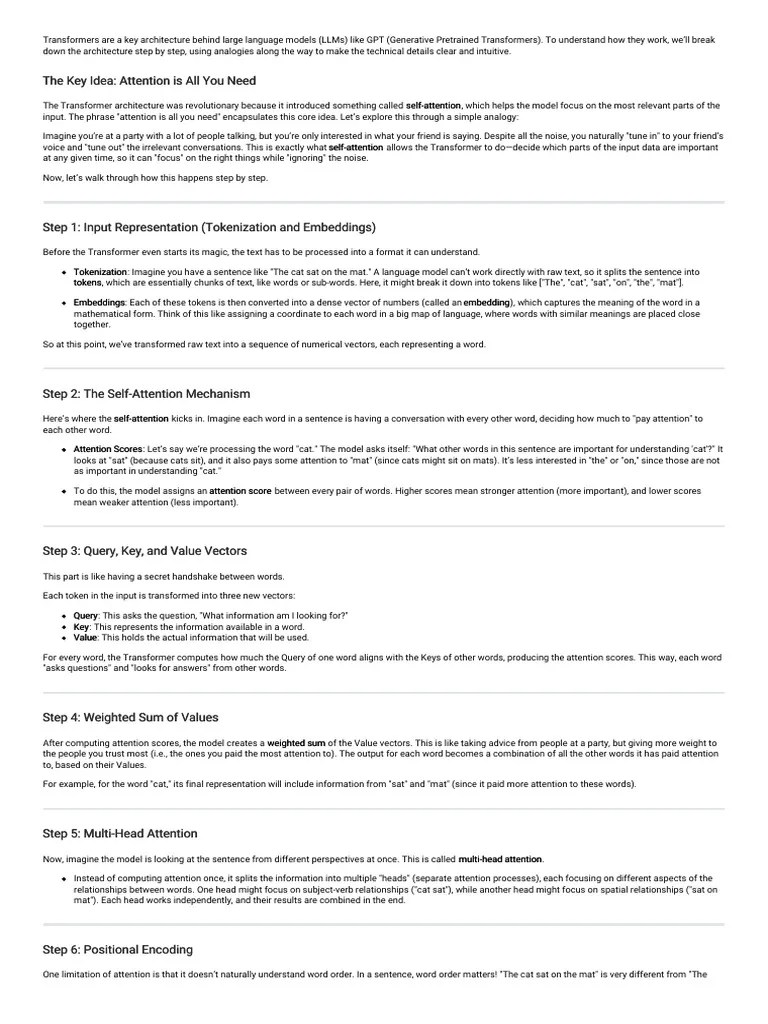 Transformer Architecture Explained In LLMs | PDF | Machine Learning ...