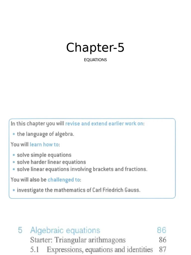 5.2. Solving Equations With Unknown On One Side (1) | PDF | Equations ...