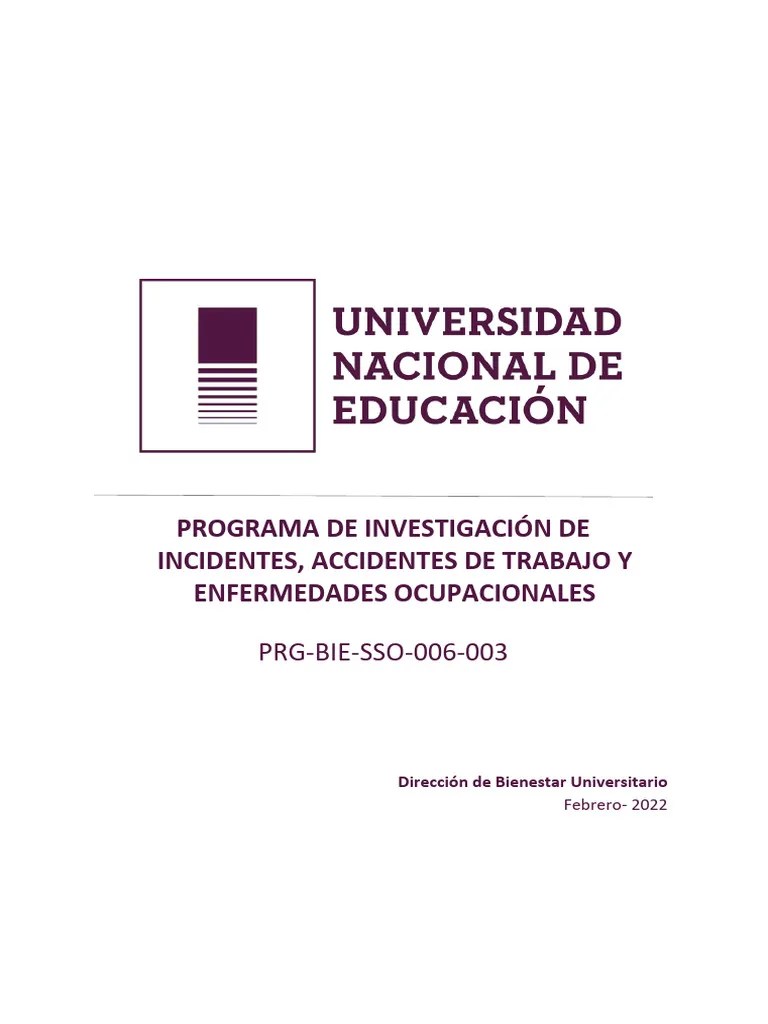 PRG Investigación De Accidentes De Trabajo Y Enfermedades Ocupacionales Signed Signed | PDF ...