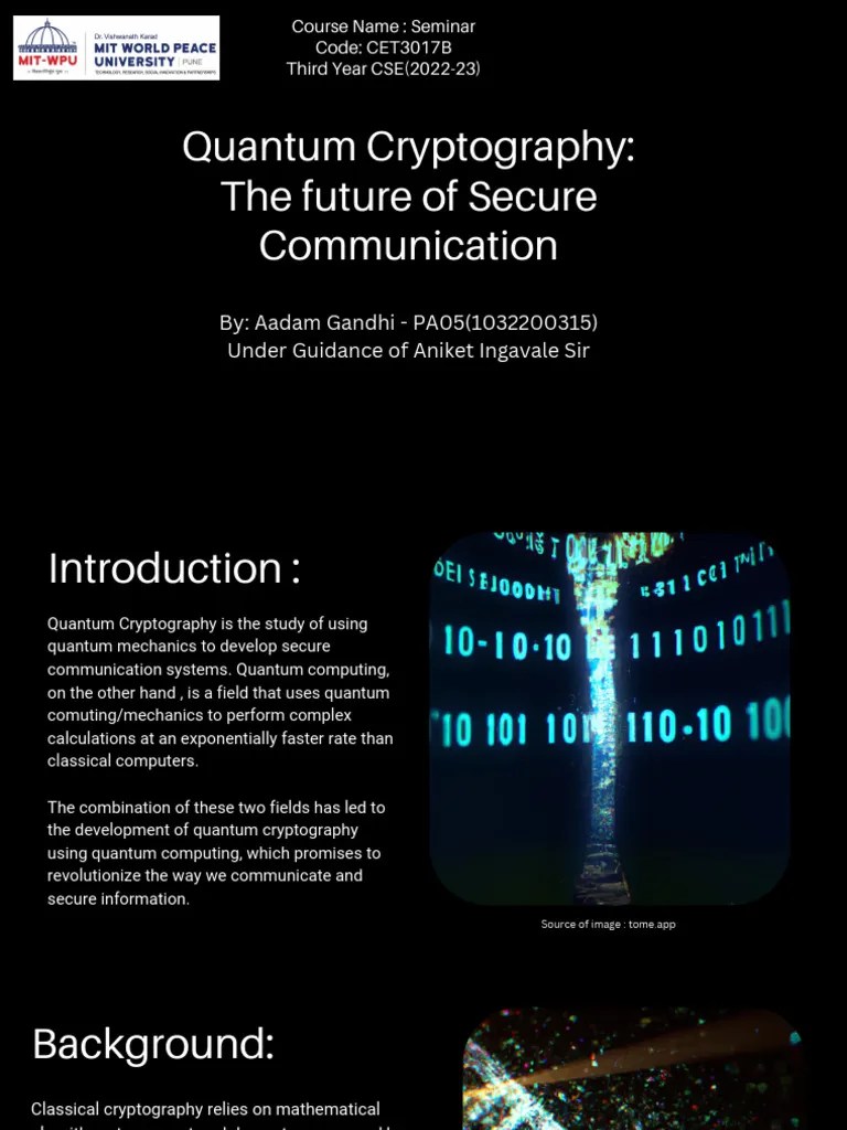 Quantum Cryptography The Future Of Secure Communication | PDF | Quantum Computing | Cryptography
