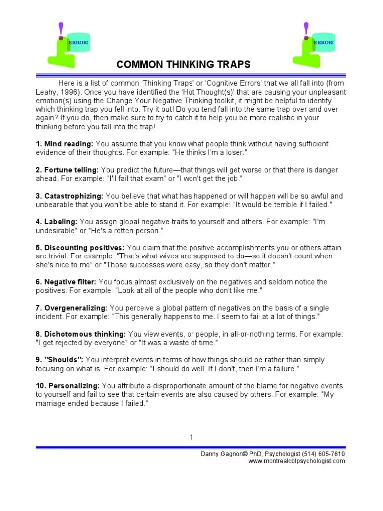 Common thinking traps