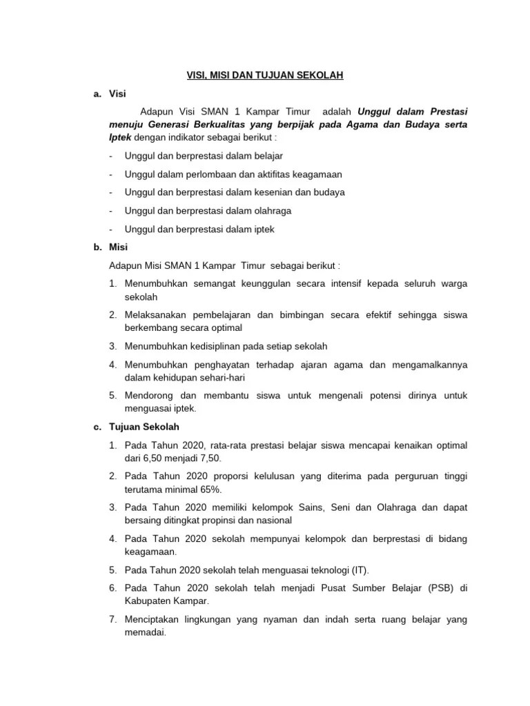 VISI DAN MISI | PDF