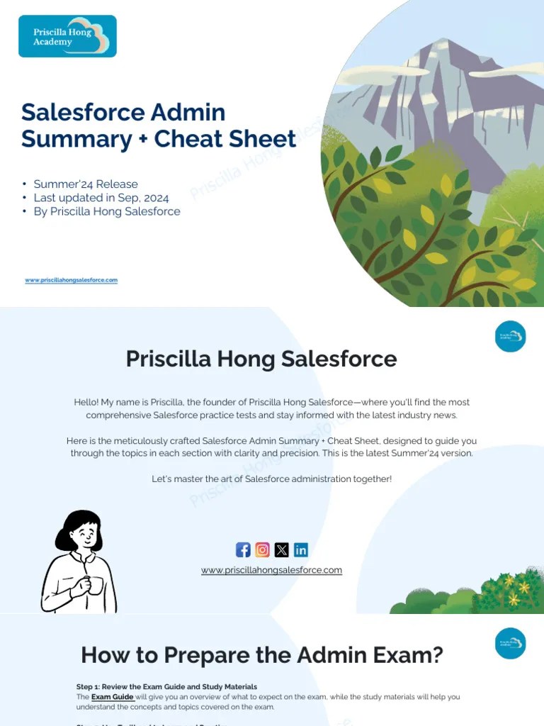 XmJfzRPVQN280XSjHTCE - Salesforce Admin Summary - Cheat Sheet - Watermark | PDF | Forecasting ...