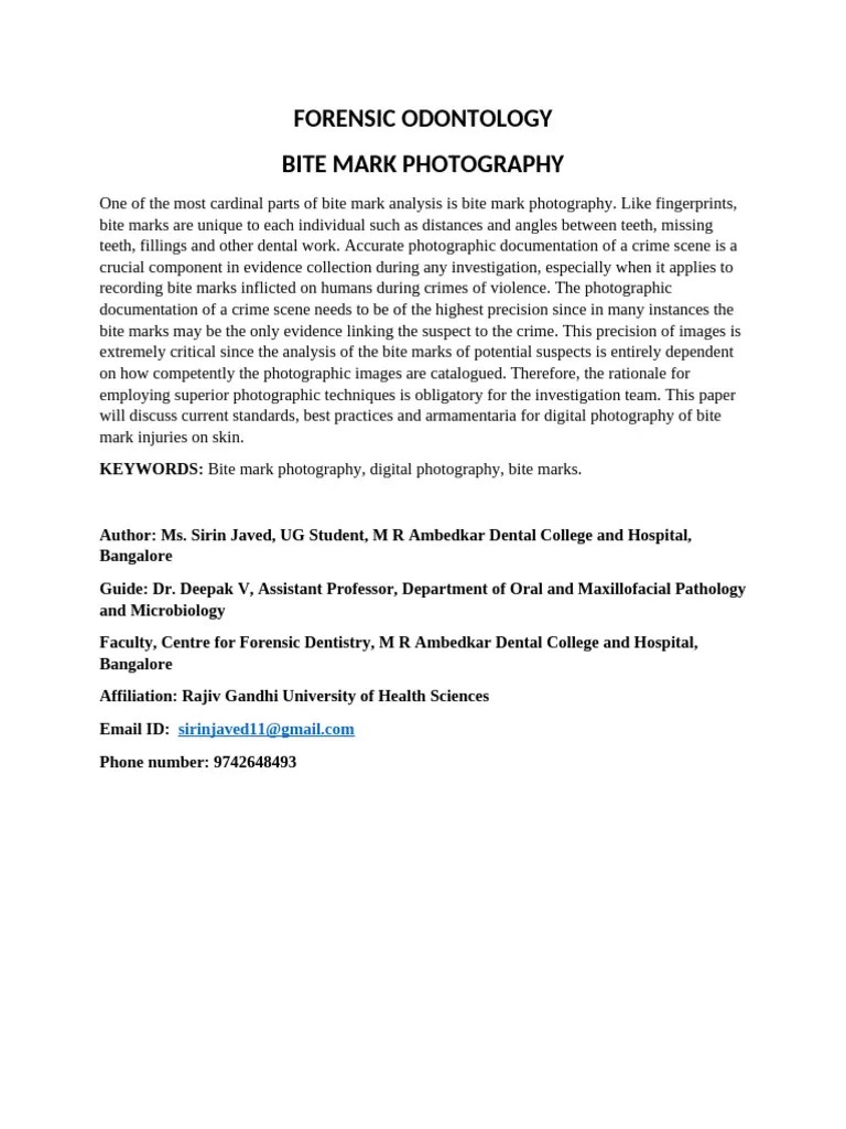 Bite Mark Photography | PDF