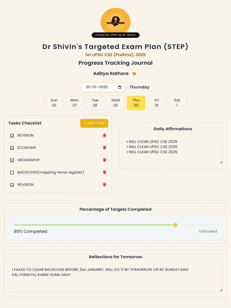 STEP Progress Report - 2025-01-30 | PDF