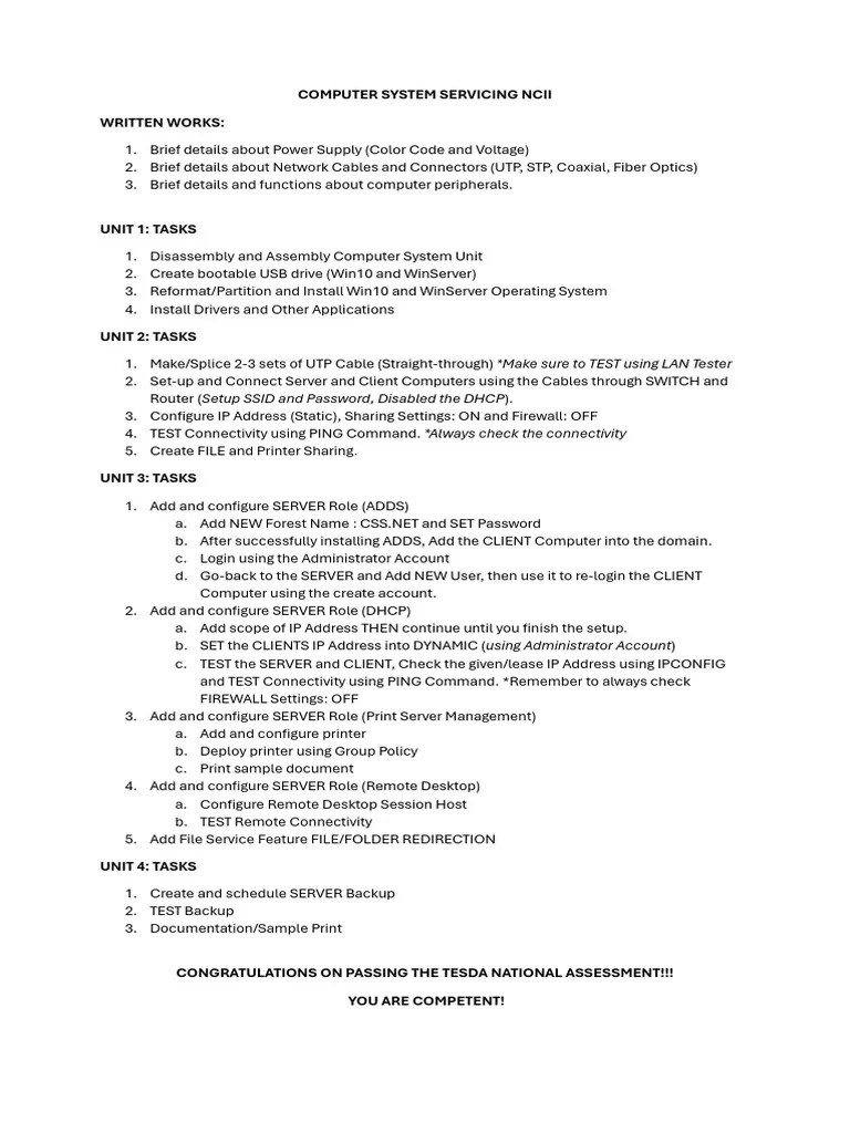 COMPUTER-SYSTEM-SERVICING-NCII | PDF