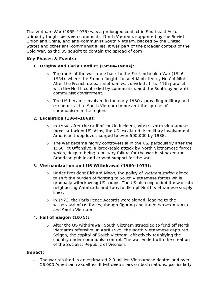 The Vietnam War | PDF | Vietnam War | Vietnam