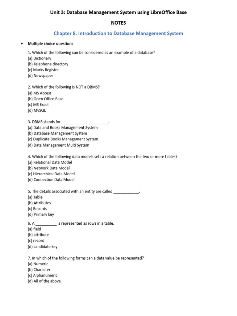 Unit 3_DBMS_Notes | PDF | Databases | Relational Database