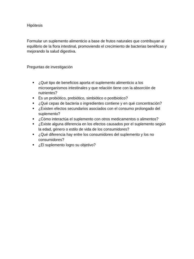 Hipótesis Y Preguntas Se Investigación | PDF