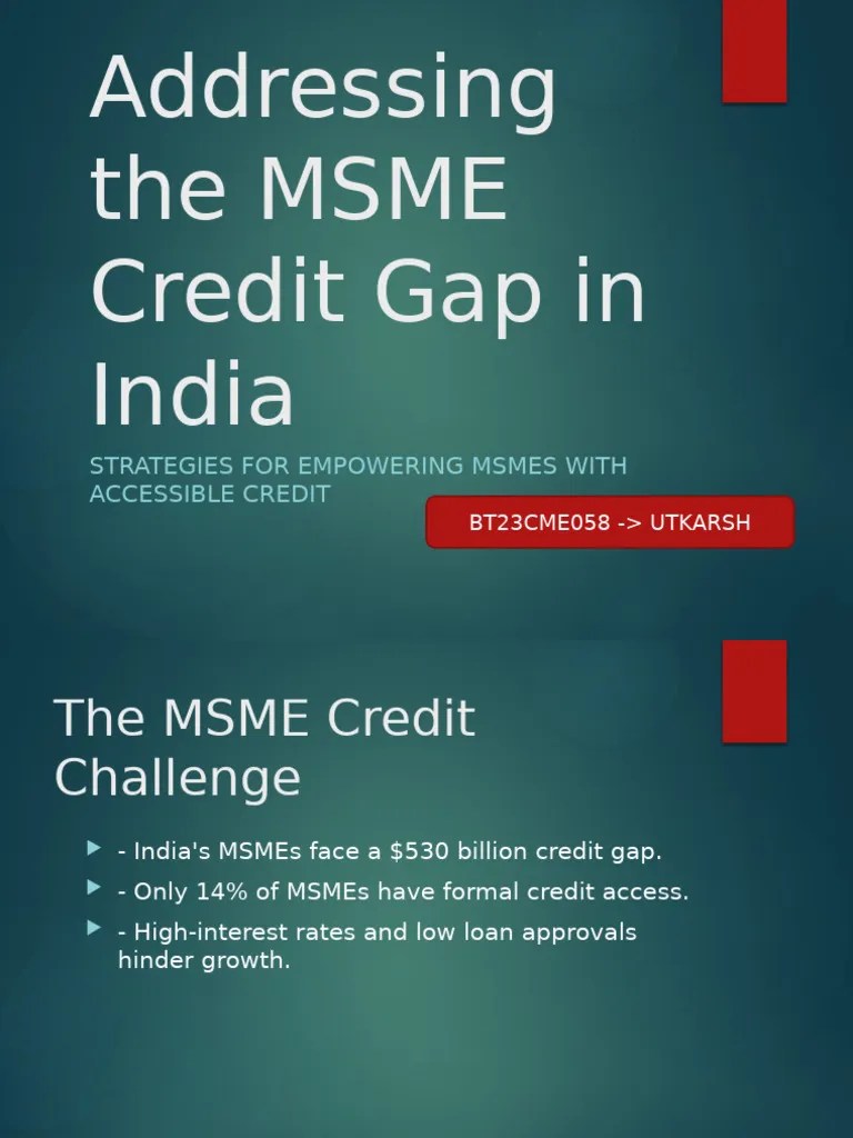 Empowering MSMEs With Accessible Credit | PDF