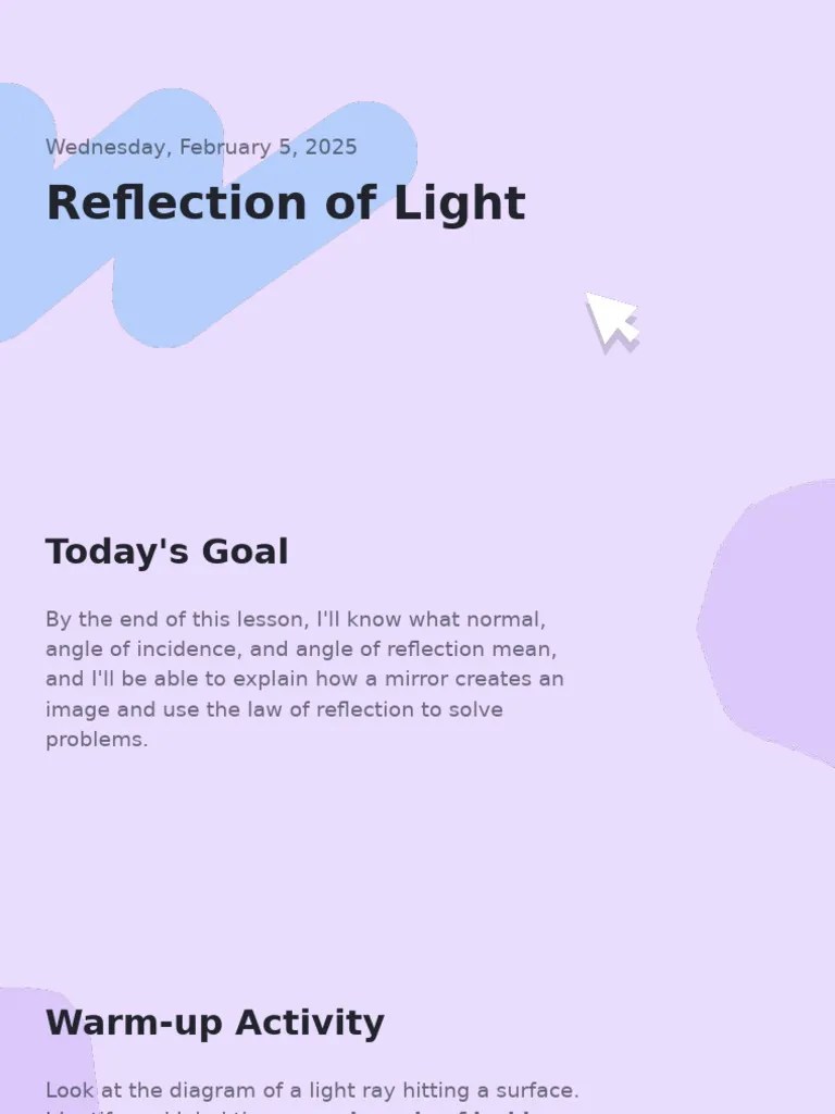 Reflection Of Light: Wednesday, February 5, 2025 | PDF