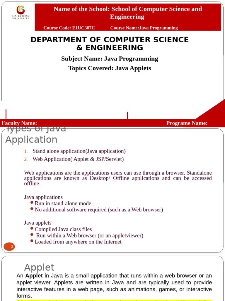 Applets In Java | PDF | Java (Programming Language) | World Wide Web