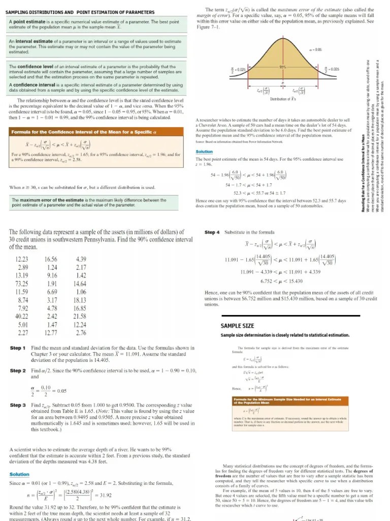 Sampling Distributions And Point Estimation Of Parameters | PDF ...